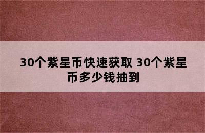 30个紫星币快速获取 30个紫星币多少钱抽到